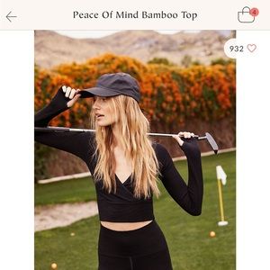 Free People Movement Peace of Mind Bamboo Top, black, XS/S